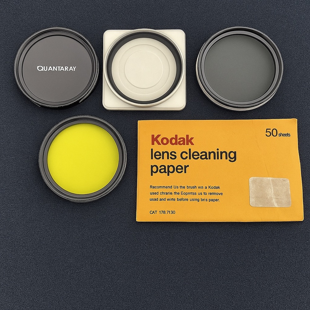 Vintage Quantaray Camera Filters 58mm 62mm Bundle with Cleaning Paper Kit 90s‎